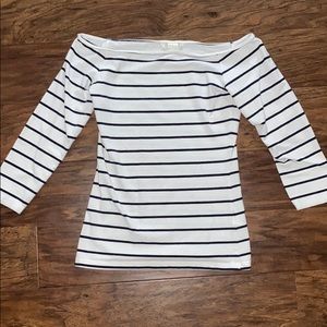 Off the shoulder striped top